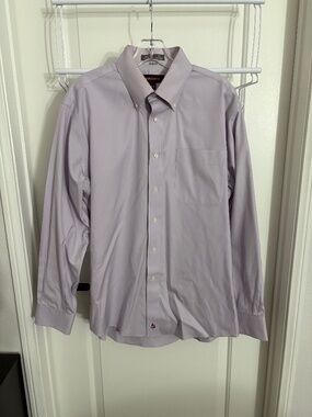 Nordstrom Traditional Fit Cotton Oxford Non-Iron Dress Shirt Purple Men’s 15.5
